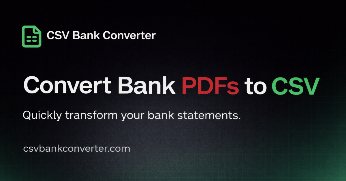 CSV Bank Converter - Convert Bank Statement PDF to CSV